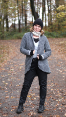 Baumwoll Twill Trenchcoat Stoff Stretch, schwarz