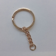 Schlüsselring mit Kette 30mm, gold