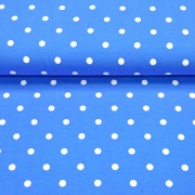 Jerseystoff Punkte 1 cm, wei himmelblau