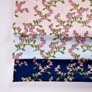 RESTSTCK 62 cm Baumwollstoff Blumenzweige, grn altrosa hellblau