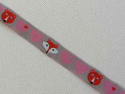 Webband Herzen, Br & Fuchs by Graziela, grau-rosa