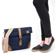 RESTSTCK 48 cm Jeansstoff ohne Stretch Baumwolle, dunkelblau