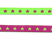 Sternchenband 7 mm neongrn/pink