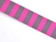 Webband Streifen/Ringel 15mm, pink grau