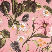 Canvas Stoff Blumen tropische Bltter Digitaldruck, altrosa