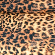 RESTSTCK 29 cm Dekostoff Leopardenmuster Halb Panama,braun schwarz