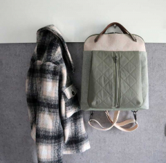 Dekostoff Kstchenmuster meliert, beige cremewei