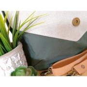 Dekostoff Kstchenmuster meliert, beige cremewei
