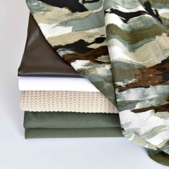 Viskose Crepe Camouflage Aquarell , ecrue beige khaki