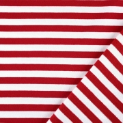 Sweatstoff French Terry Streifen garngefrbt, rot wei