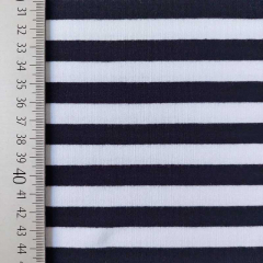 Sweatstoff French Terry Streifen 1,3 cm breit garngef�rbt, dunkelblau wei�