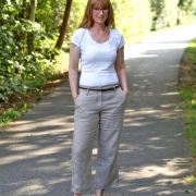 Leinenstoff gewaschen uni, beige
