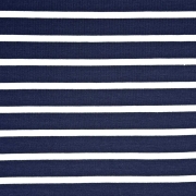RESTSTÜCK 158 cm Viskose Jersey Stoff Streifen, weiß dunkelblau