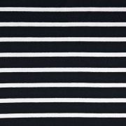 RESTSTCK 50 cm Viskose Jersey Stoff Streifen, wei schwarz