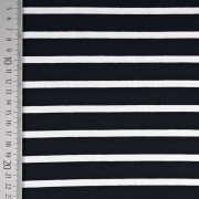 Viskose Jersey Stoff Streifen, weiß schwarz