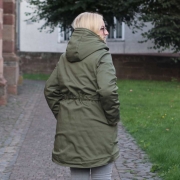 Baumwoll Twill Trenchcoat Stoff Stretch, cremewei