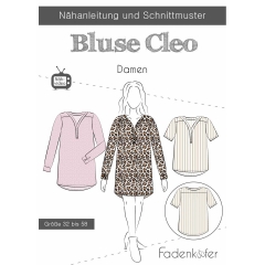 Papierschnittmuster Bluse Damen V-Ausschnitt CLEO Fadenkfer