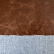 Lederimitat Vintage Look mit Gewebercken, braun