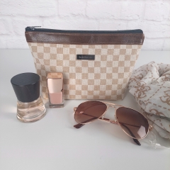 Lederimitat Vintage Look mit Gewebercken, braun