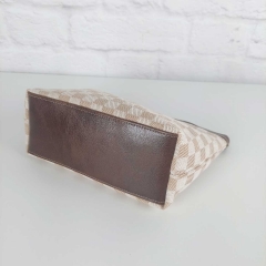 Lederimitat Vintage Look mit Gewebercken, braun