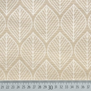 Dekostoff Bltter Jacquard Doubleface, cremewei beige