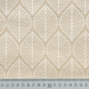 Dekostoff Bltter Jacquard Doubleface, cremewei beige