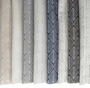 Dekostoff Bltter Jacquard Doubleface, cremewei schwarz