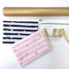 RESTST�CK 50 cm Kunstleder Lederimitat f�r Taschen gepr�gte Optik, gold metallic