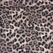 RESTSTCK 48 cm Hosenstretch Stoff Bengalin Leopardenmuster, braun schwarz