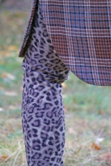 Hosenstretch Stoff Bengalin Leopardenmuster, braun schwarz