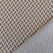 Jerseystoff Jacquard Strickjersey grafisches Muster, creme hellbraun schwarz