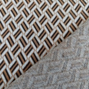 Jerseystoff Jacquard Strickjersey grafisches Muster, creme hellbraun schwarz