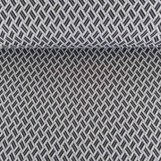 Jerseystoff Jacquard Strickjersey grafisches Muster, creme grau schwarz