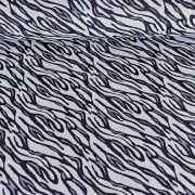 RESTSTCK 92 cm Jerseystoff Jacquard Strickjersey Animal Print, grau schwarz