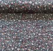 Viskose Jerseystoff Leoparden Muster,rostbraun dunkeltaupe