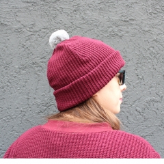 Strickstoff Baumwolle Halbpatent gerippt, dunkel bordeaux