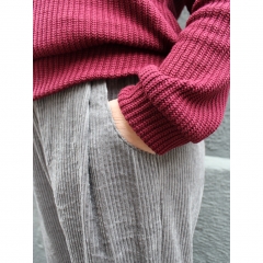 Strickstoff Baumwolle Halbpatent gerippt, dunkel bordeaux