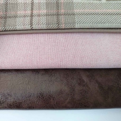 RESTSTCK 35 cm Dekostoff Karo Muster Quadrate, rosa dunkelbraun natur