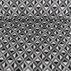 Jacquard Jersey Dreiecke Rauten grafisches Muster, hellgrau schwarz