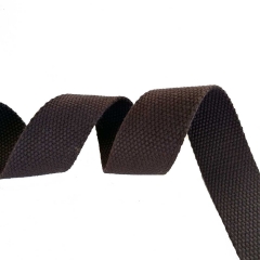 Gurtband Baumwolle Polyester 32 mm, dunkelbraun
