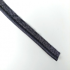 Paspelband uni, schwarz metallic