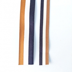Webband Streifen 15 mm, hellbraun cremeweiss dunkelblau