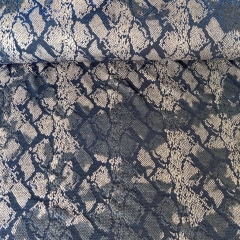 Jerseystoff Schlangenmuster Animal Print Glitzerpunkte, blau taupe grau