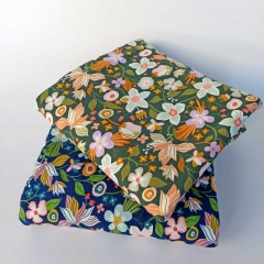 RESTSTCK 138 cm Soft Sweatstoff Blumen, dunkelgrn