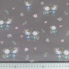 Sweatstoff Alpenfleece Mdchen Best Friends, rosa mattes braun