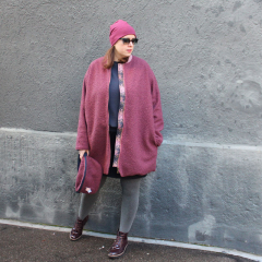 Boucle Stoff Schafslckchen, mauve