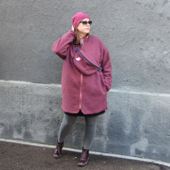 Boucle Stoff Schafslckchen, mauve