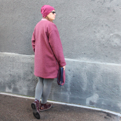 Boucle Stoff Schafslckchen, mauve