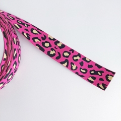 Gummiband Leopardenmuster, 4 cm schwarz pink
