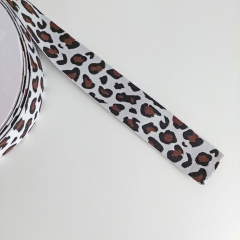 Gummiband Leopardenmuster, 4 cm braun weissgrau